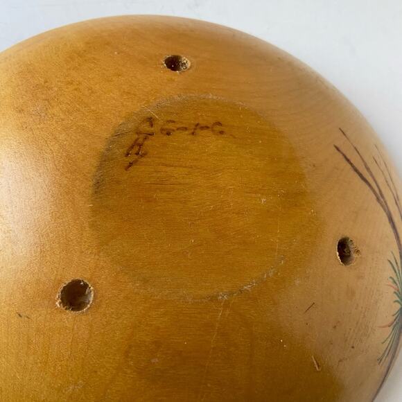 Vintage Wooden Pine Cone Pinecone Carved Signed Serving Bowl Vermont Product - Picture 5 of 5